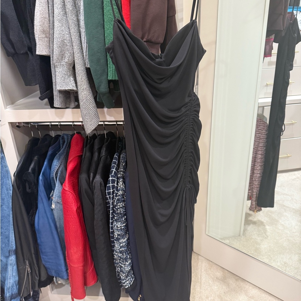 Zara Elegant Black Ruched Dress-worn once